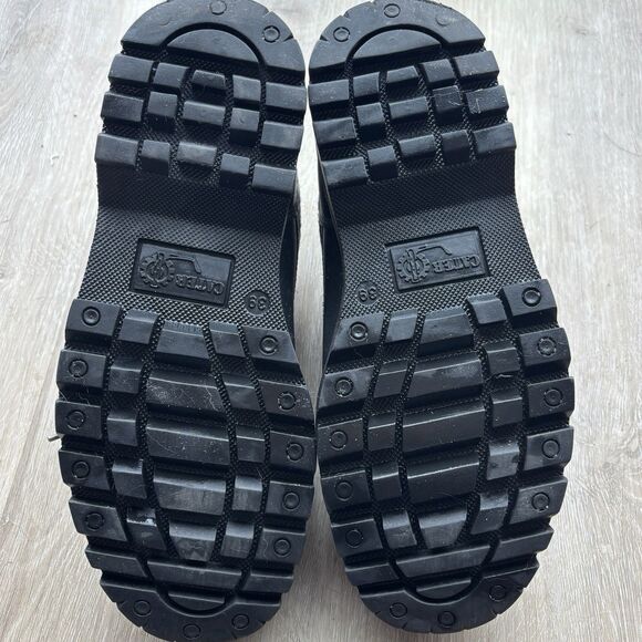 CATER Italy Black Leather 100% Virgin Wool Chunky Lug Sole Oxfords 7M 39 - Picture 13 of 14